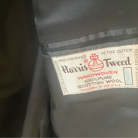 Vintage Harris tweed jacket grey 46L - Picture 4 of 4